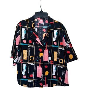 Funky Abstract Retro 80s 90s Top Size Large